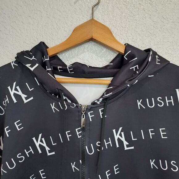Kush Life Black Zip Hoodie Size L - Picture 3 of 11
